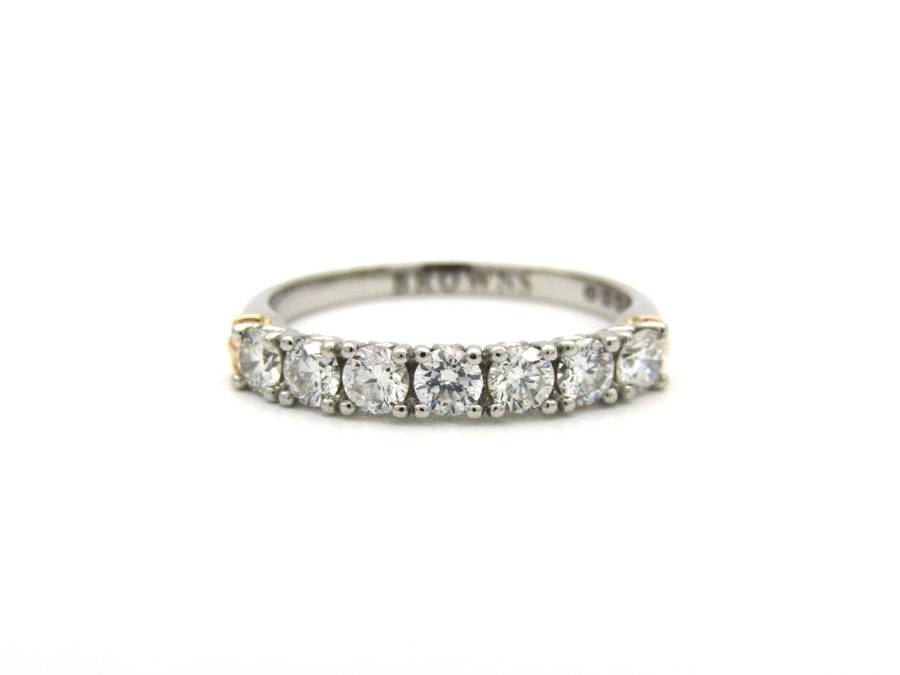 Platinum and 18K gold diamond Protea half eternity ring by Browns.