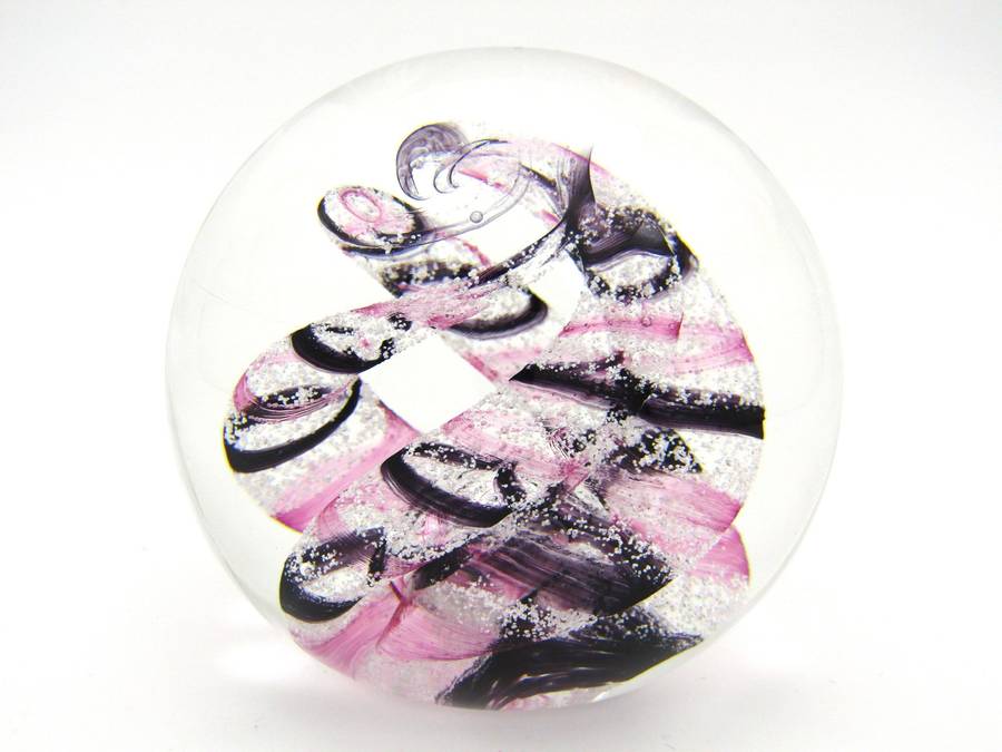 Selkirk 'Ribbons' Art Glass paperweight, 1997.