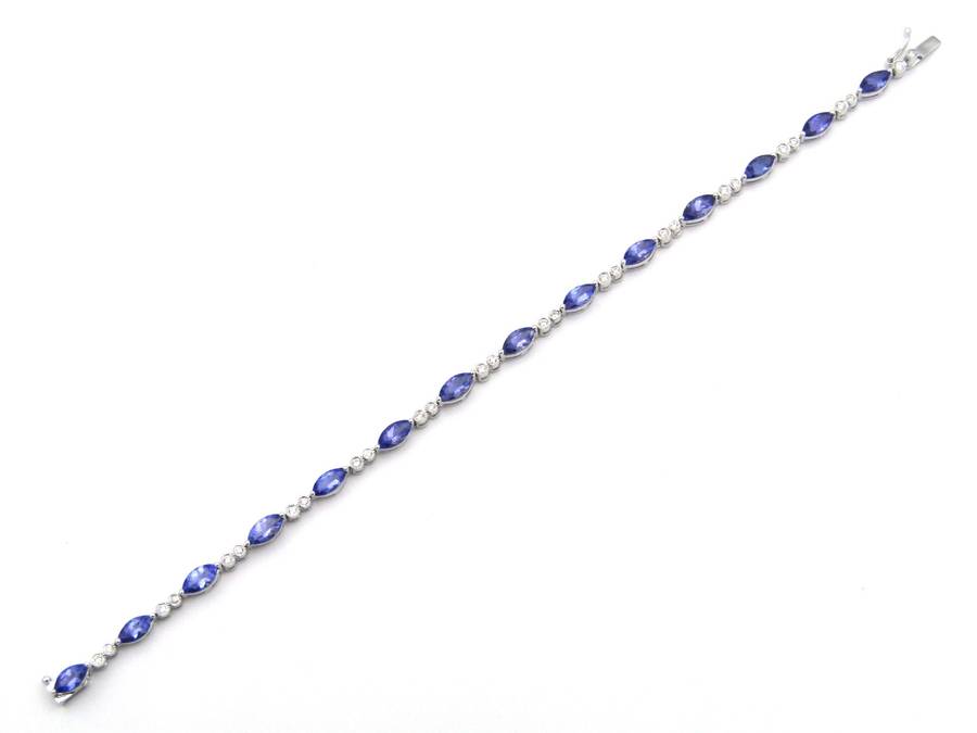18K gold tanzanite and diamond bracelet by Browns.