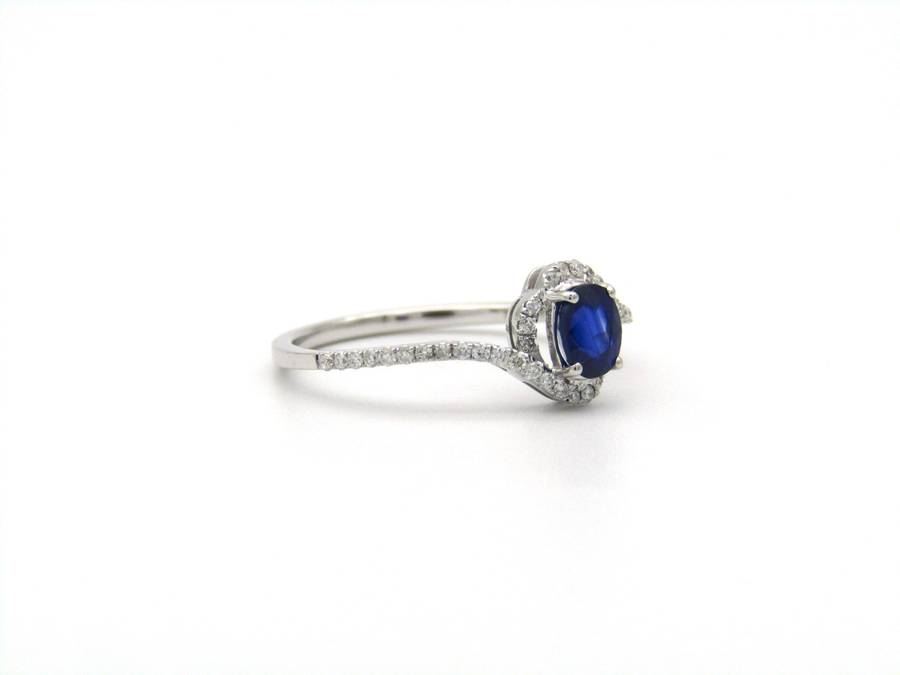 18K gold sapphire and diamond ring.