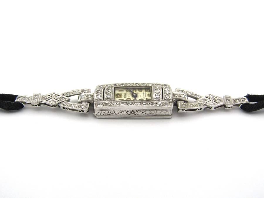 Platinum and diamond Art Deco watch.