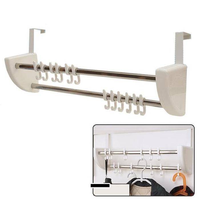 Double Bar Door Hanger With Hooks