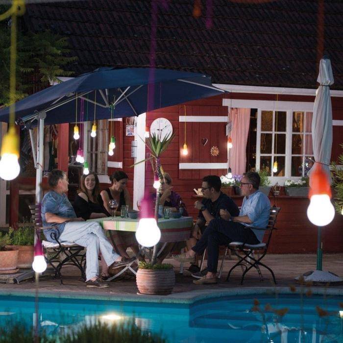 2x LED Pull Cord Bulb Light