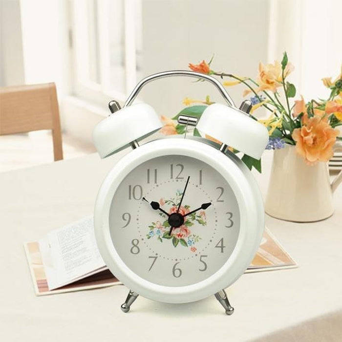 Vintage Floral Alarm Clock - Red