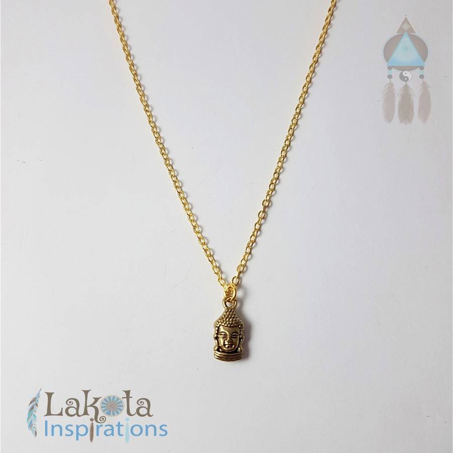 Chain Charm Necklace- Spiritual (Assorted) - Gold Buddha Head