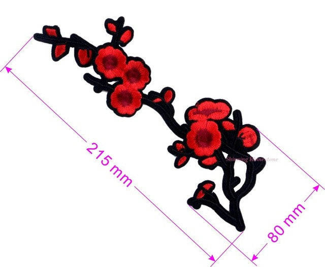 Embroidered Rose Patches Iron On Sequins Flower Patch DIY - Style12