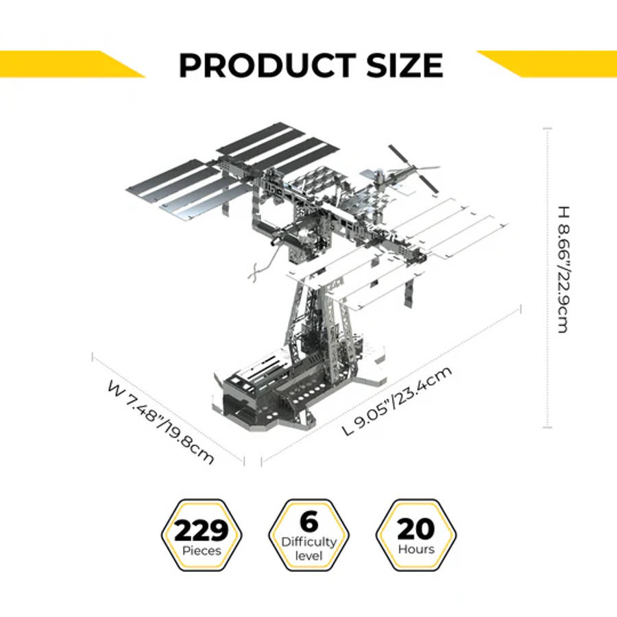 ASTRONAUT'S LDGE MECH-ELECT INTL SPACESTATION 229 PARTS 3D PUZZLE METAL
