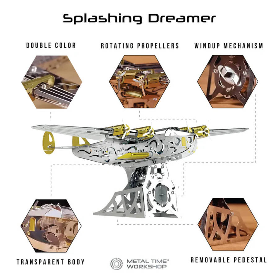 SPLASHING DREAMER BOEING 314 CLIPPER 124 PARTS 3D PUZZLE METAL