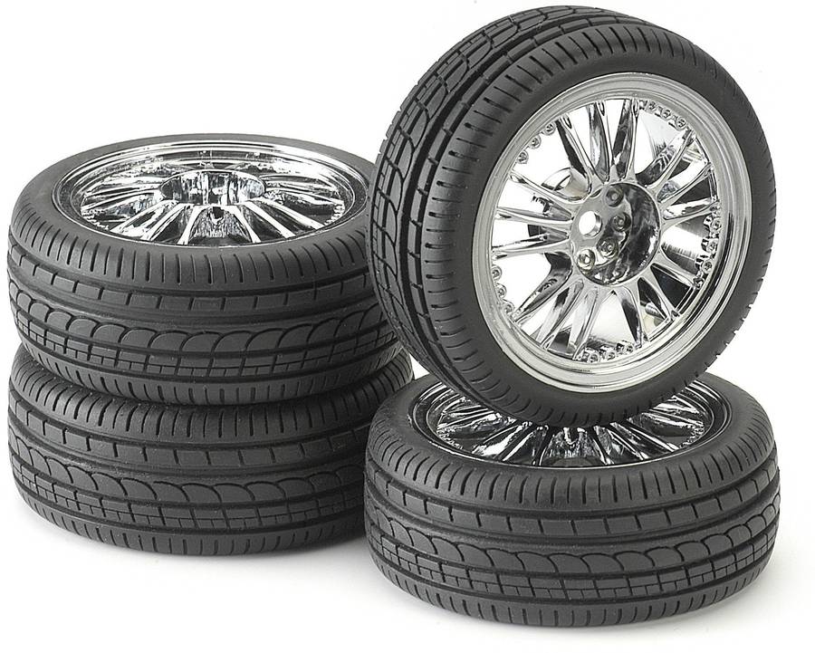 Tire & Rim Set - For 1/10 Radio Control Car 12mm hex
