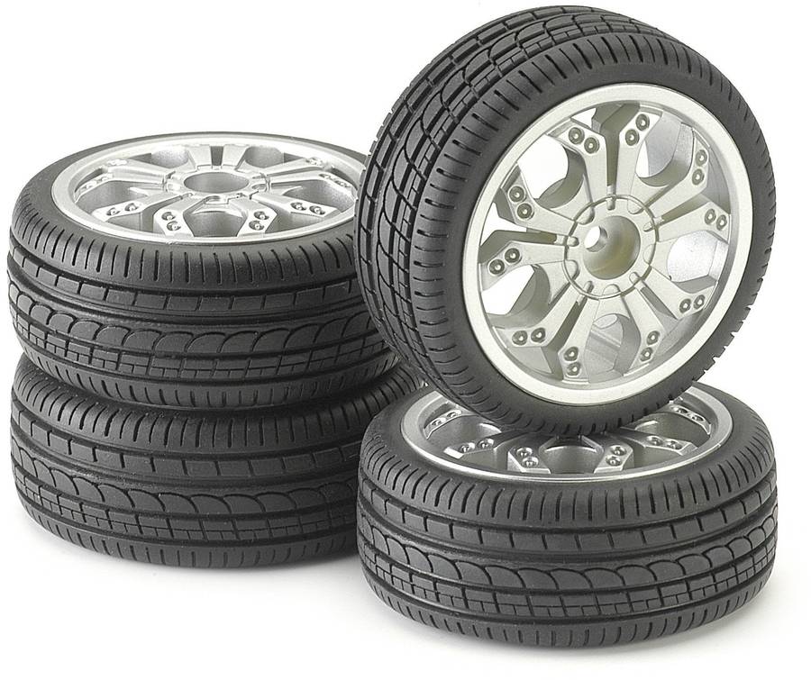 Tire & Rim Set - For 1/10 Scale radio control Car 12mm hex
