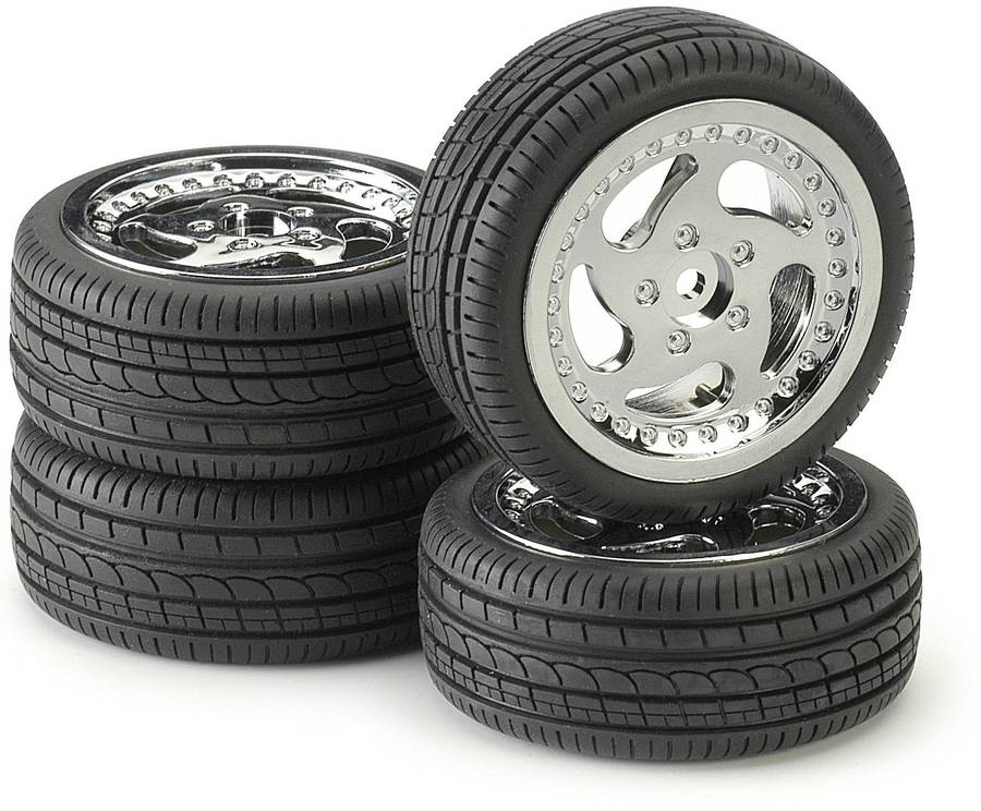 Tire & Rim Set - For 1/10 Scale Radio Control Car 12mm hex