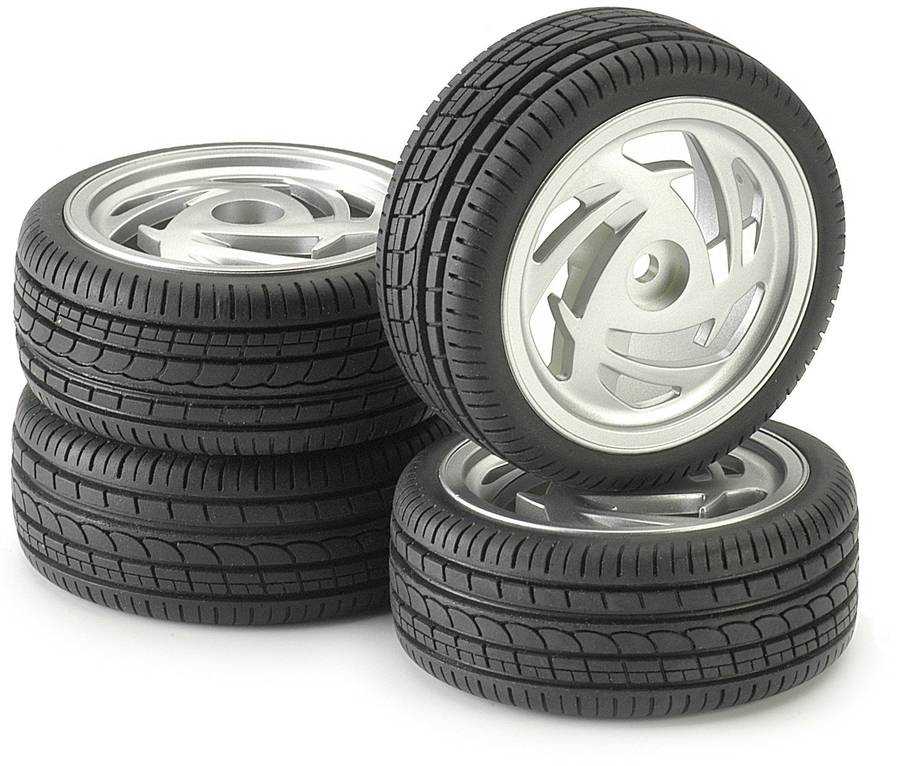 Tire & Rim Set - For 1/10 Scale Radio Control Car 12mm hex