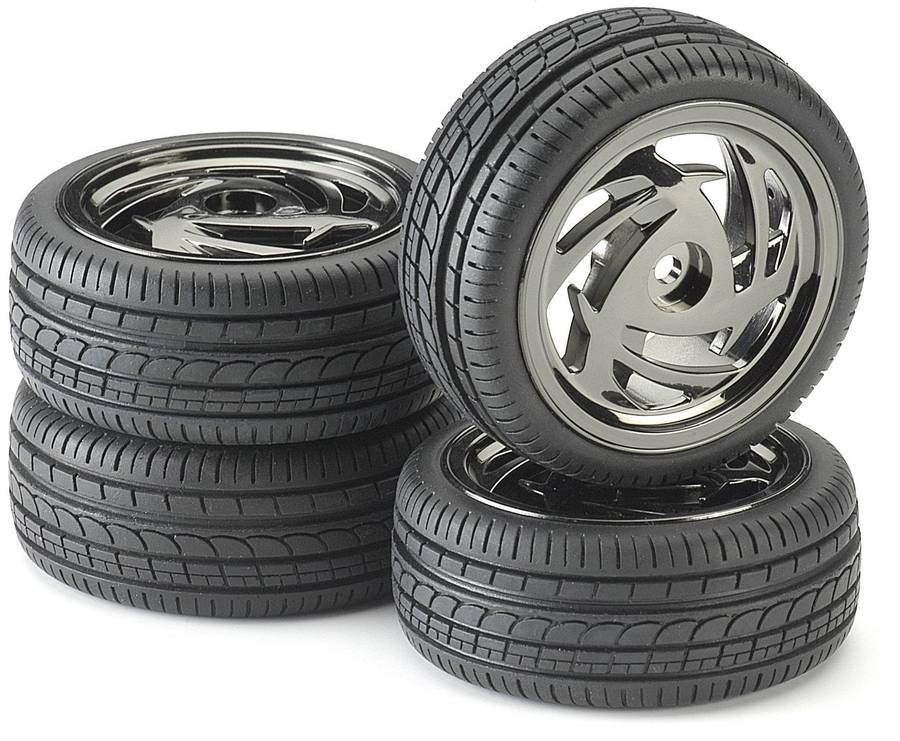 Tire & Rim Set - For 1/10 Scale Radio Control Car 12mm hex