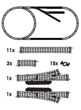 Set 2 -  15 Piece Track & Clips HO TRAIN ACC