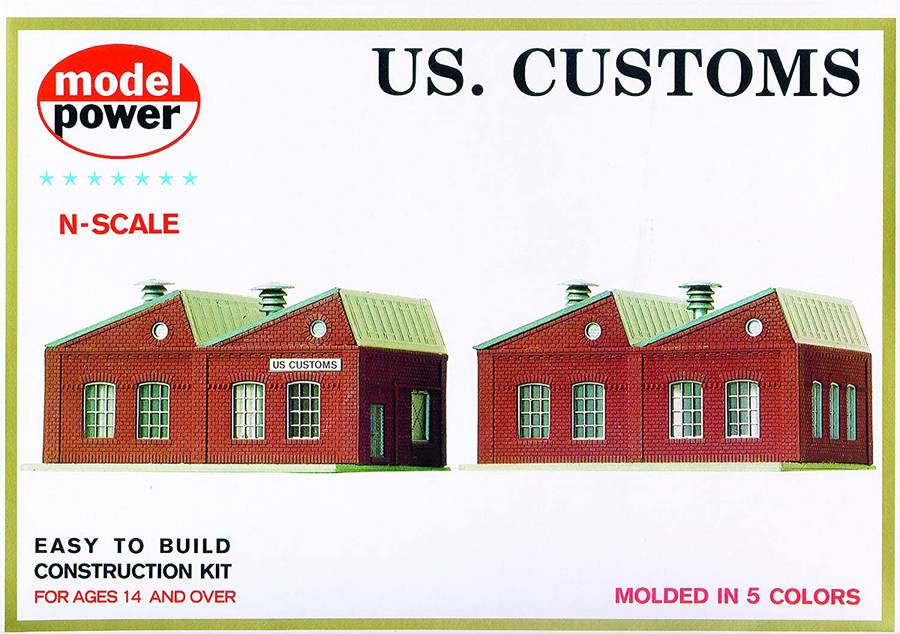 N SCALE US CUSTOMS WAREHOUSE, PLASTIC SCALE MODEL,MODEL TRAIN ACCESSORIE
