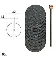 Proxxon - Aluminium oxide cutting discs with reinforcement (Set Of 10)