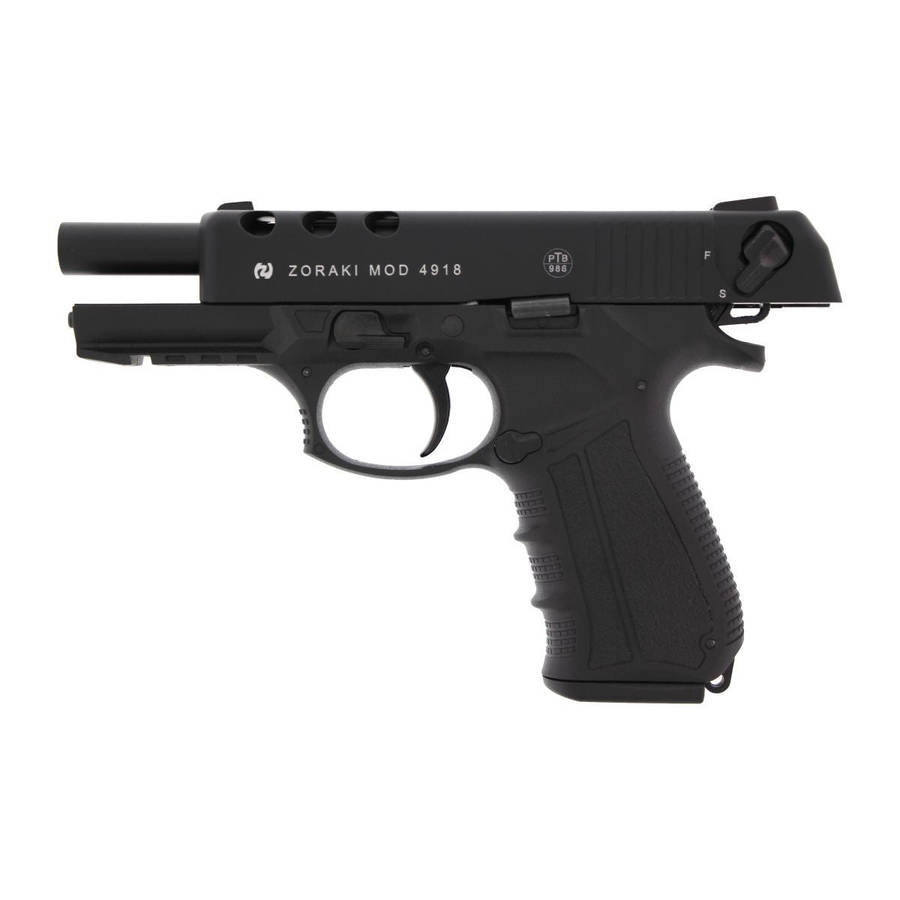 Zoraki 4918 - 9mm pepper/teargas/blanks pistol, black