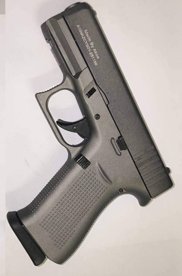 AKSA Arms Model AK-22 Blank Gun Glock 43X - Grey SIlver