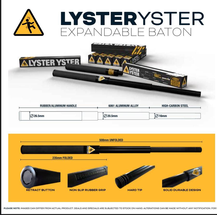 The Guerilla Lyster Yster Baton - Black, 20"