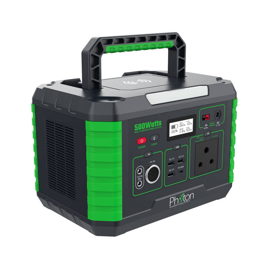 Photon Portable Power Station with 500W Inverter Built in | Charge by Wall/Car/Solar 3 USB & Car ...