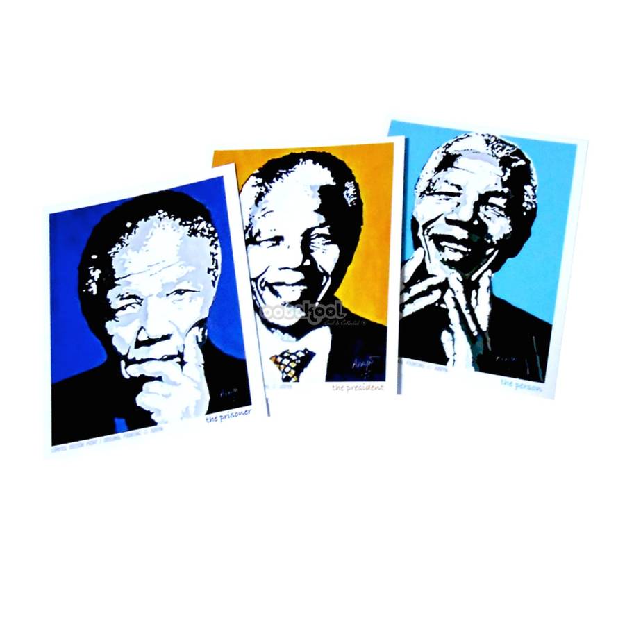Nelson Mandela / Limited Edition Madiba Printed Postcards / Set of 3 Commemorative Prints