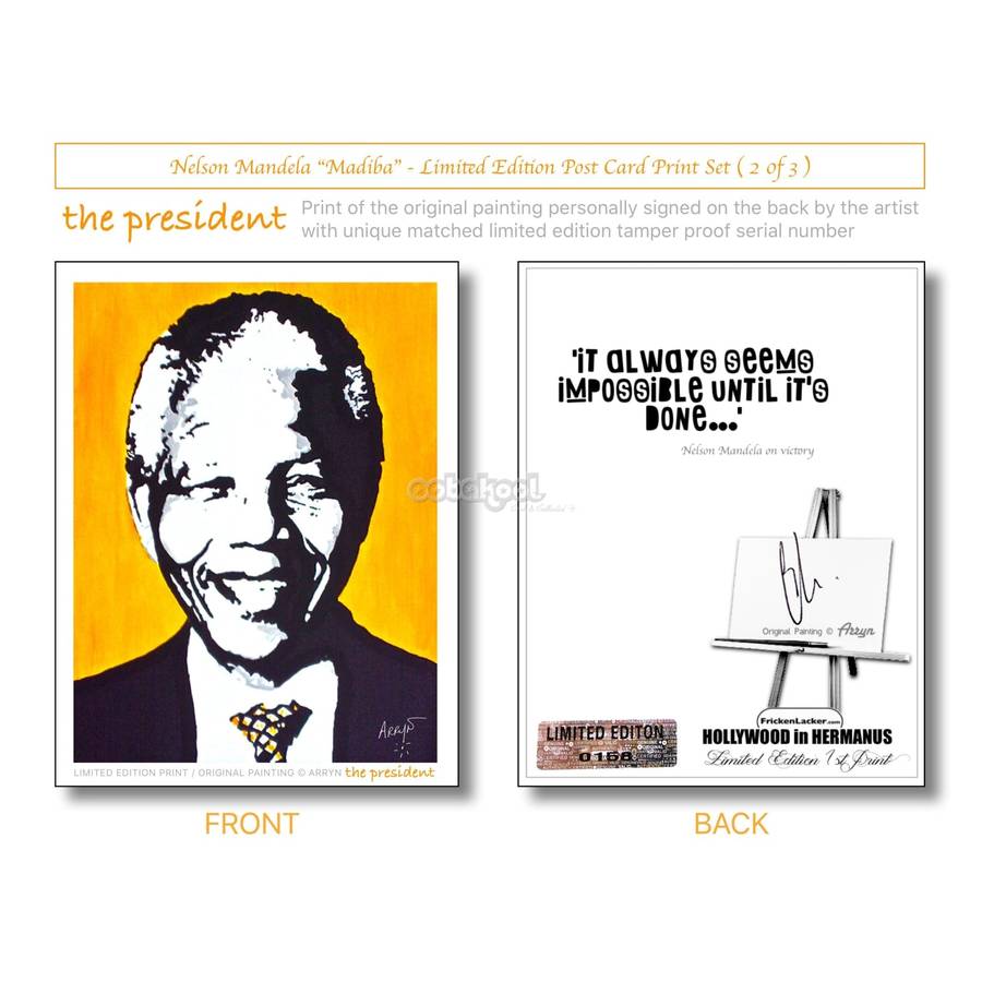 Nelson Mandela / Limited Edition Madiba Printed Postcards / Set of 3 Commemorative Prints