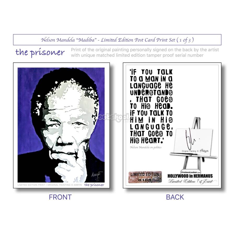 Nelson Mandela / Limited Edition Madiba Printed Postcards / Set of 3 Commemorative Prints