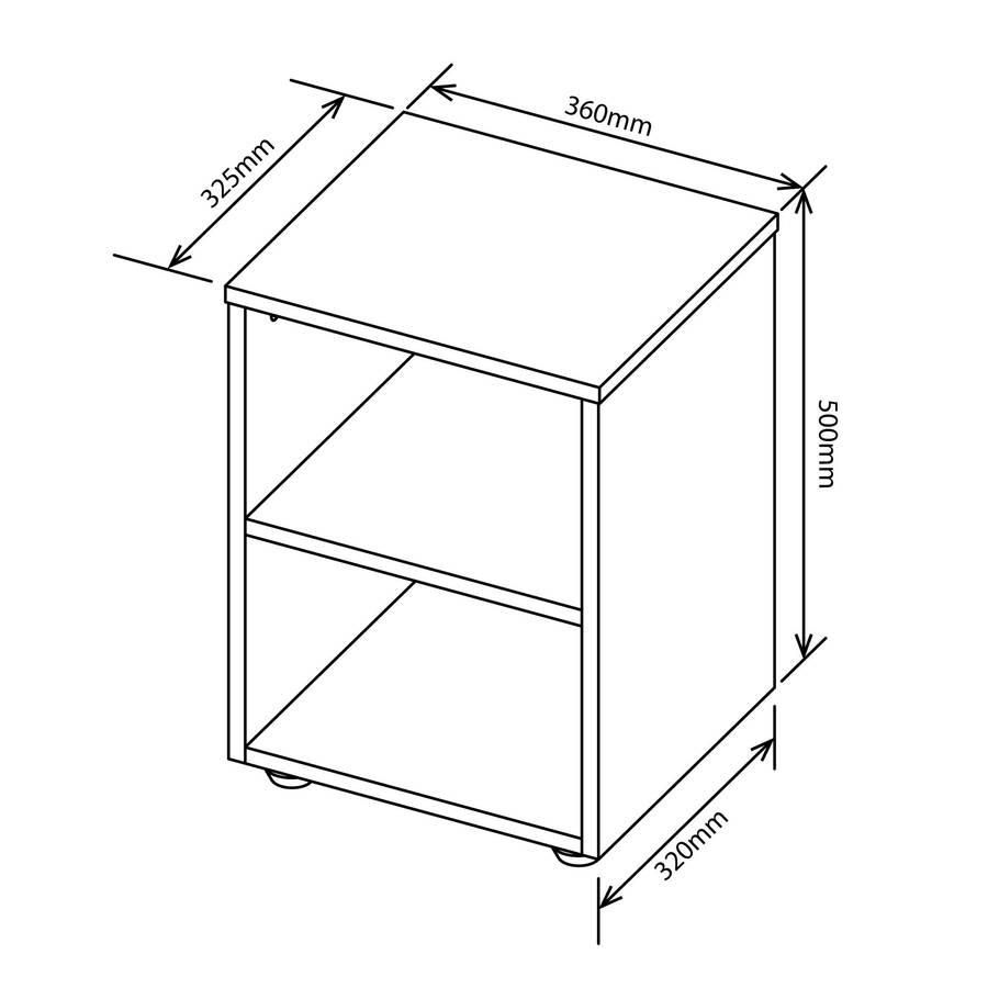 Denver Home | Bed Side Pedestal with Shelf | White