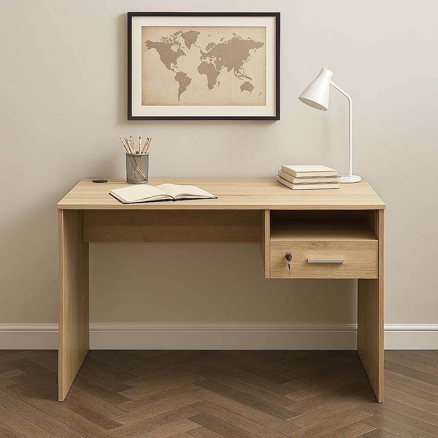 Denver Office Furniture | Desk & 1 Drawer | Washed Shale