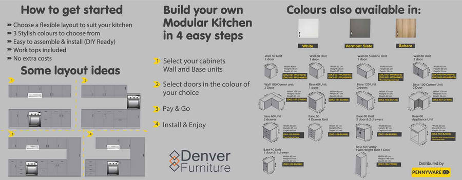 Denver Modul Corner Wall Unit 1000 White