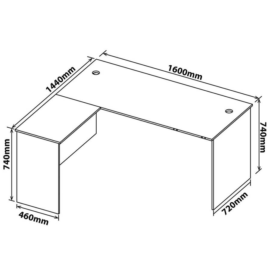 Denver Office Furniture | L Shape Corner Desk | Washed Shale