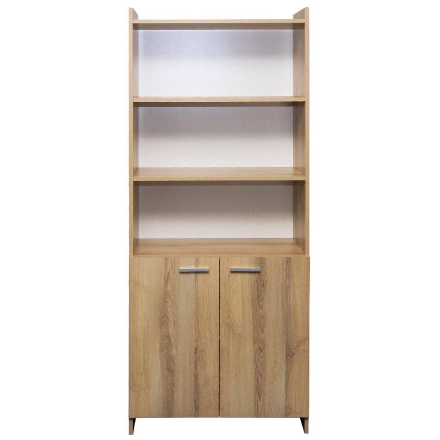 Denver Home Furniture | Bookshelf with Storage Cabinet | Washed Shale