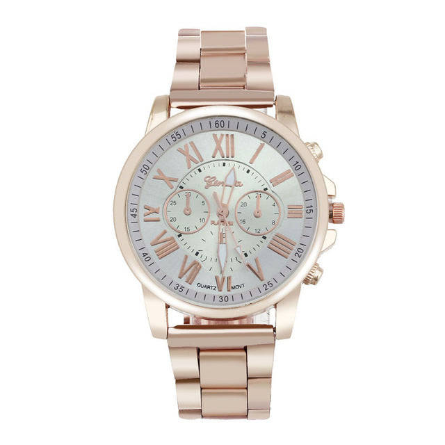 erkek kol saati Colorful Womens Mens Stylish Fashion watch Roman numberals Stainless Stee... - White