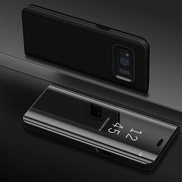 Mirror Flip Case For Samsung Galaxy Note 8 S8 Plus S6 S7 Edge Slim ... - Black / For Samsung S7 edge