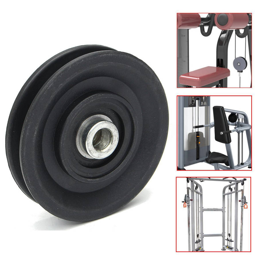 MAYITR High Quality Bearing Pulley 90mm Wearproof Nylon Bearing Pulley Wheel Cable Gym Universal ...