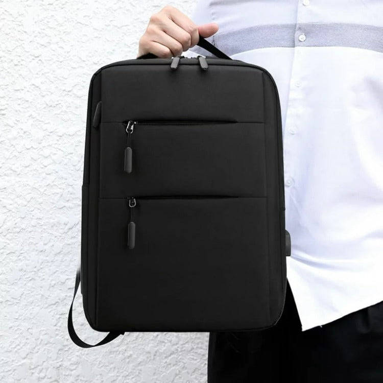 USB Charging Double Shoulder Backpack | Black