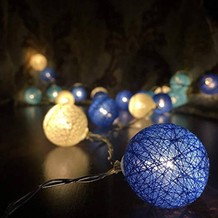 Cotton Balls String Lights | 20 Blue