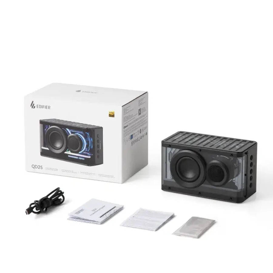 Edifier QD25 Tabletop Wired & Portable Bluetooth Speaker - Each (Black)