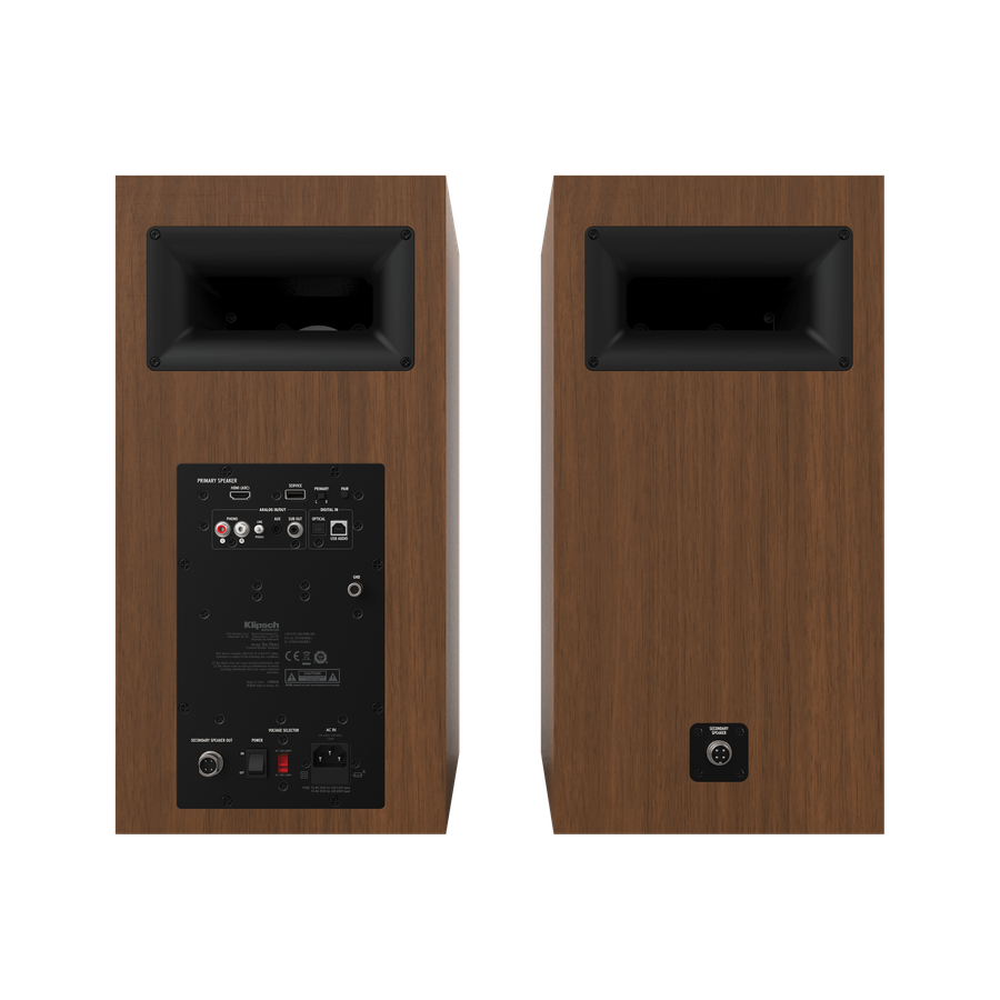 Klipsch The Nines 8" Powered Speakers - pair - Walnut