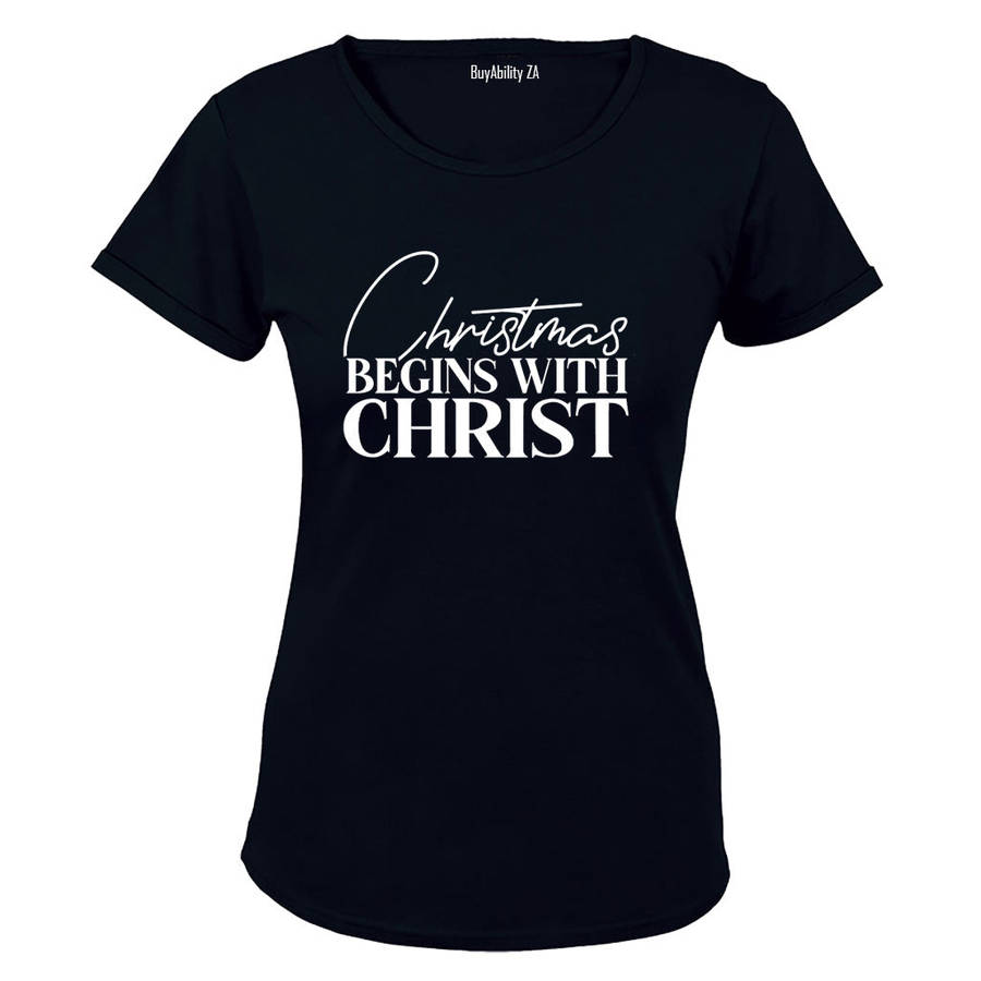 Christmas Begins With Christ - Ladies - T-Shirt