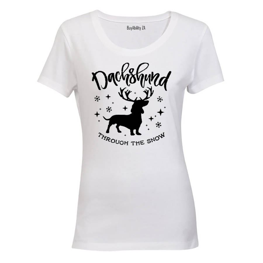 Dachshund Through the Snow - Christmas - Ladies - T-Shirt