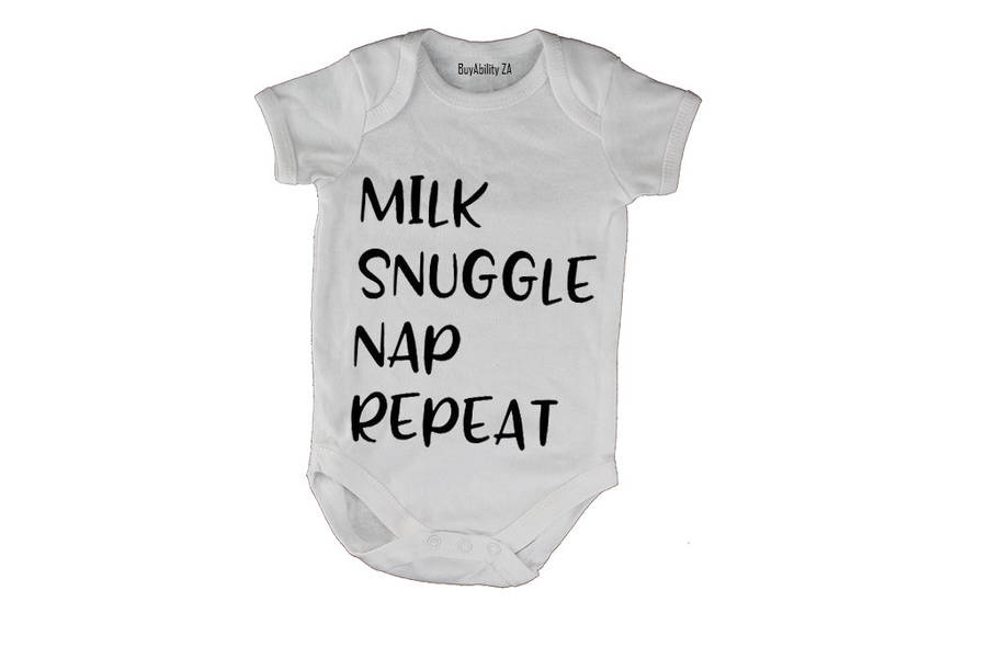 Milk. Snuggle. Nap. Repeat - Baby Grow