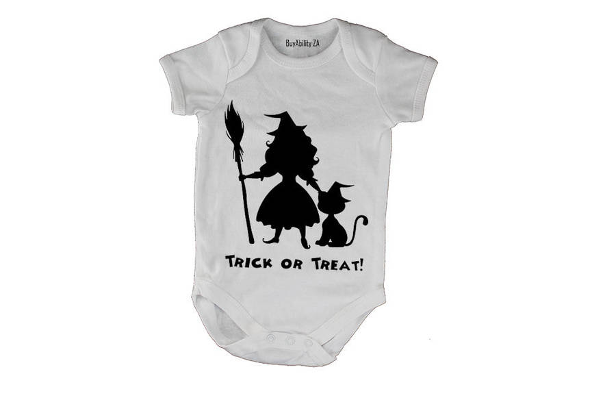 Little Witch and Cat - Halloween - Baby Grow