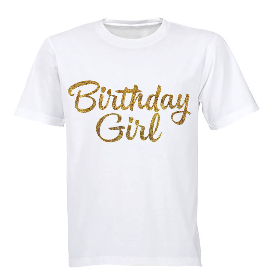 Birthday Girl - Glitter Gold - Kids T-Shirt - 13-14 Years / Grey / Short