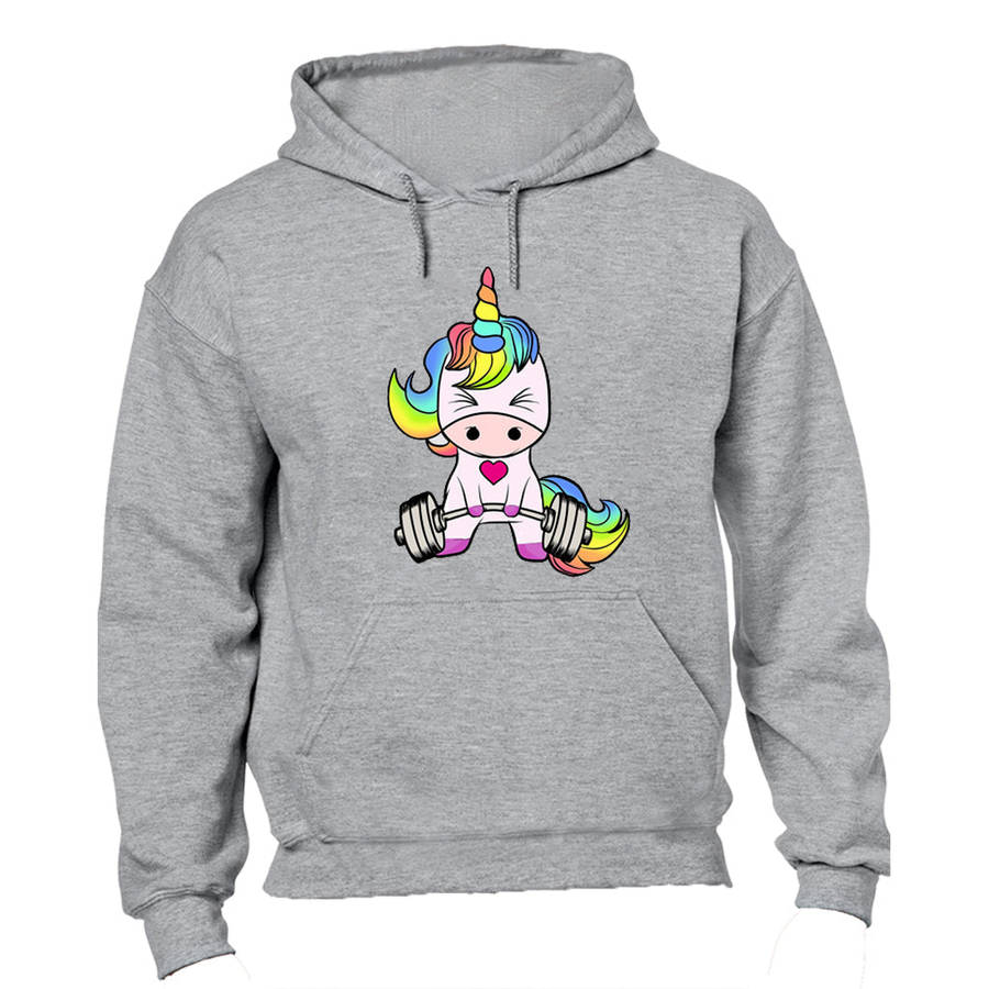 Gym Unicorn - Hoodie - S / Grey