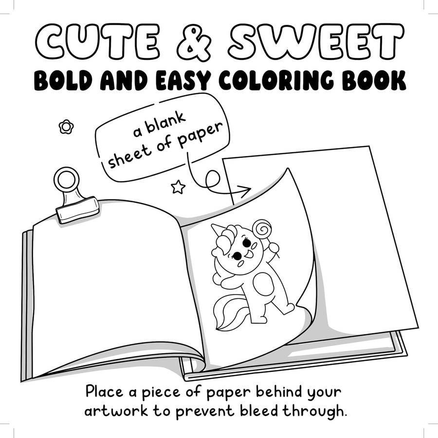 Cute and Sweet : Bold and Easy Coloring Book