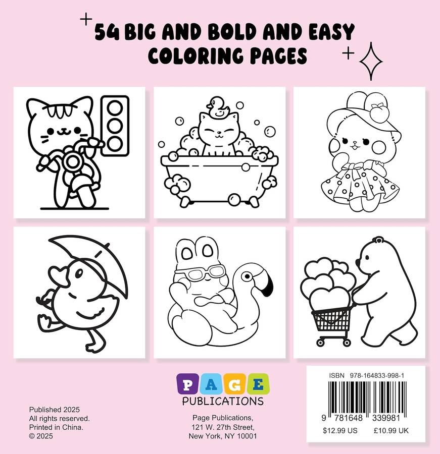 Cute Pets : Bold and Easy Coloring Book