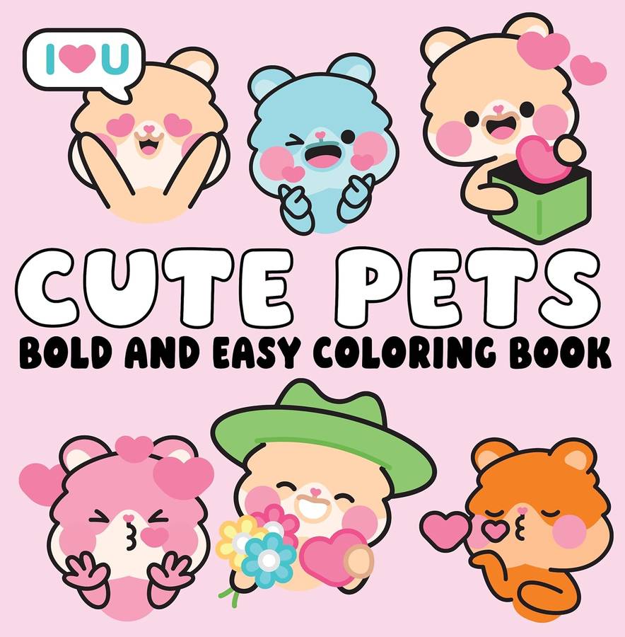 Cute Pets : Bold and Easy Coloring Book