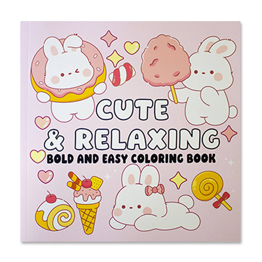 Cute & Relaxing  : Bold and Easy Coloring Book