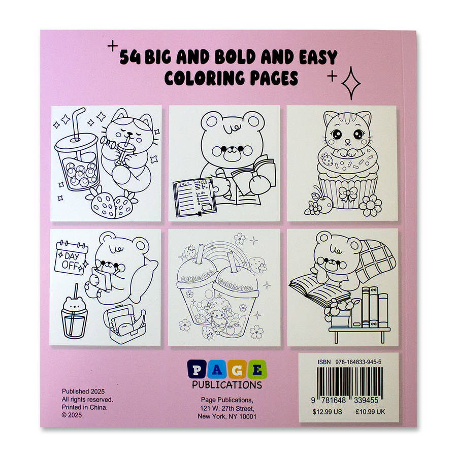 Cute Kawaii : Bold and Easy Coloring Book